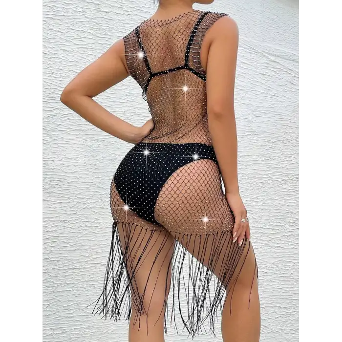 Giyim Kolsuz Püsküllü Elbise