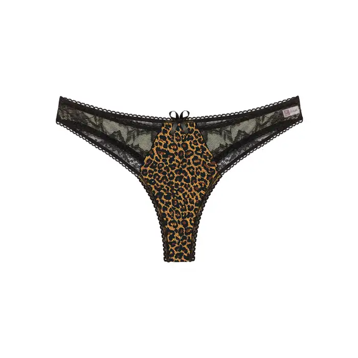 Giyim  Leopar Desenli Dantelli Fantezi G String Külot