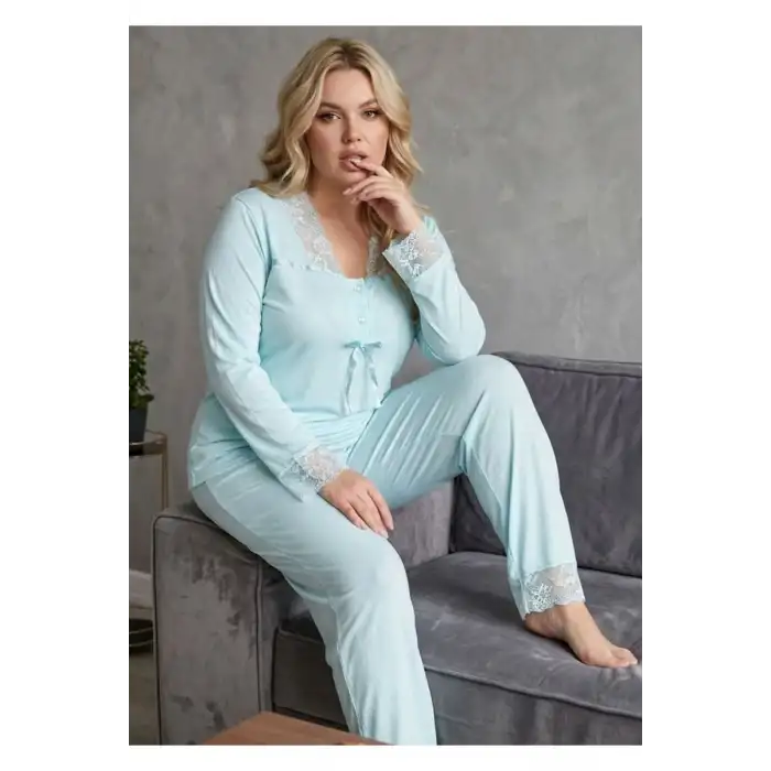 Giyim Mavi Penye Pijama Takımı - 1631