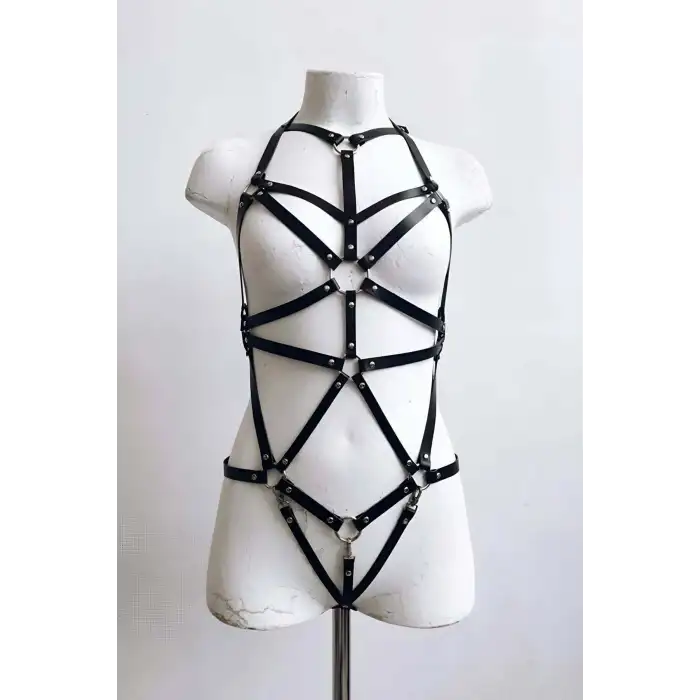 Giyim Seksi Deri Vücut Harness - Brf316
