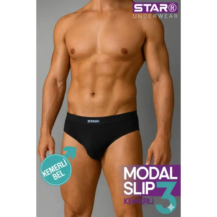 Giyim Star 109 Erkek  3lü Modal Slip