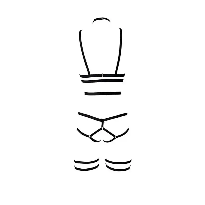 Giyim String - Sütyen Jartiyer Harness Takım - Brf142