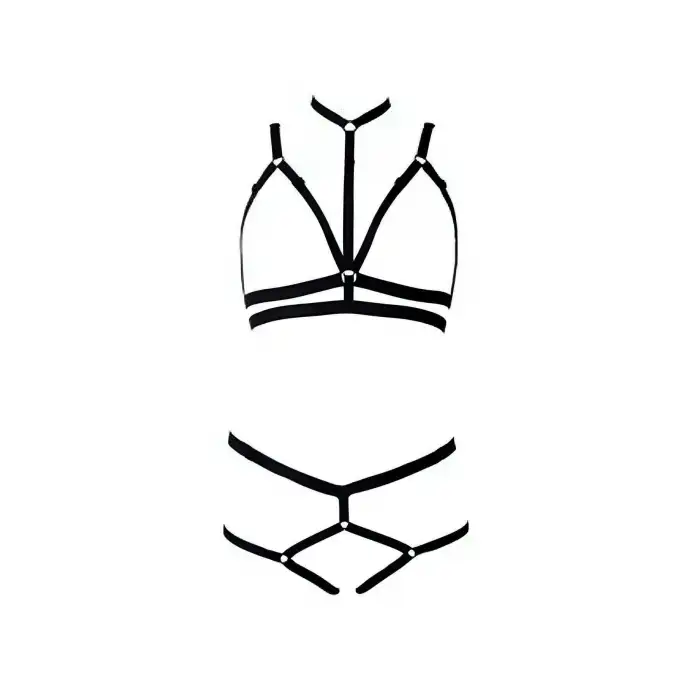 Giyim Sütyen - String Lastik Harness Takım - Brf144