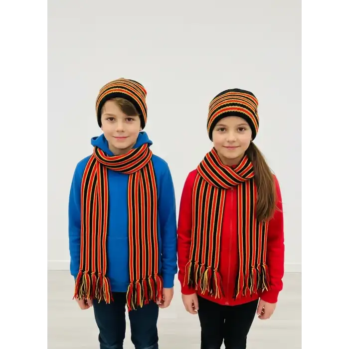 Giyim Taraftar Atkı Bere Sarı Kırmızı