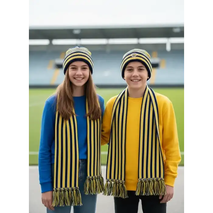 Giyim Taraftar Atkı Bere Sarı Lacivert