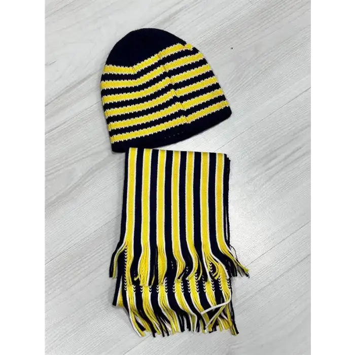 Giyim Taraftar Atkı Bere Sarı Lacivert