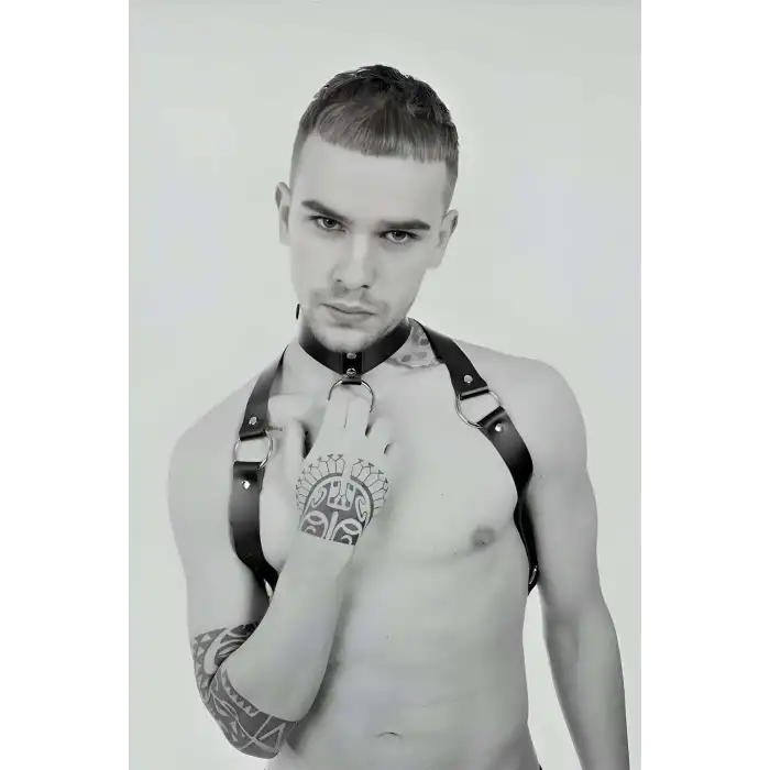 Giyim Tasmalı Seksi Deri Erkek  Harness - Brfm35