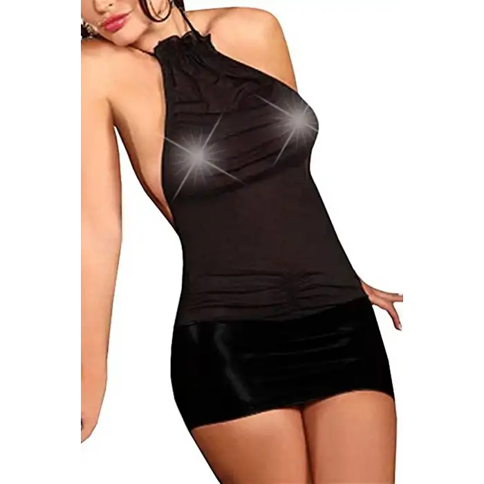 Giyim  Transparan Seksi Mini Elbise