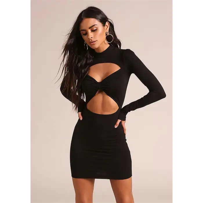 Giyim  Uzun Kollu Mini Elbise