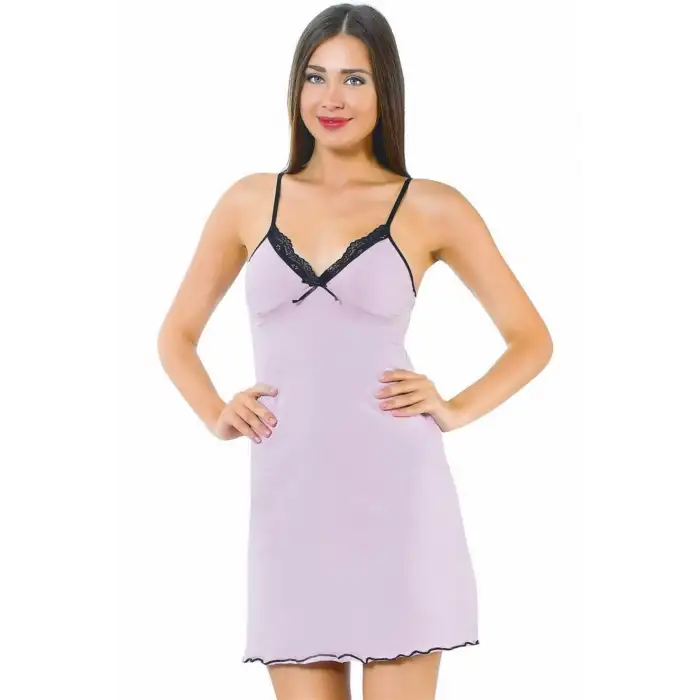 İp Askılı Gecelik Lila