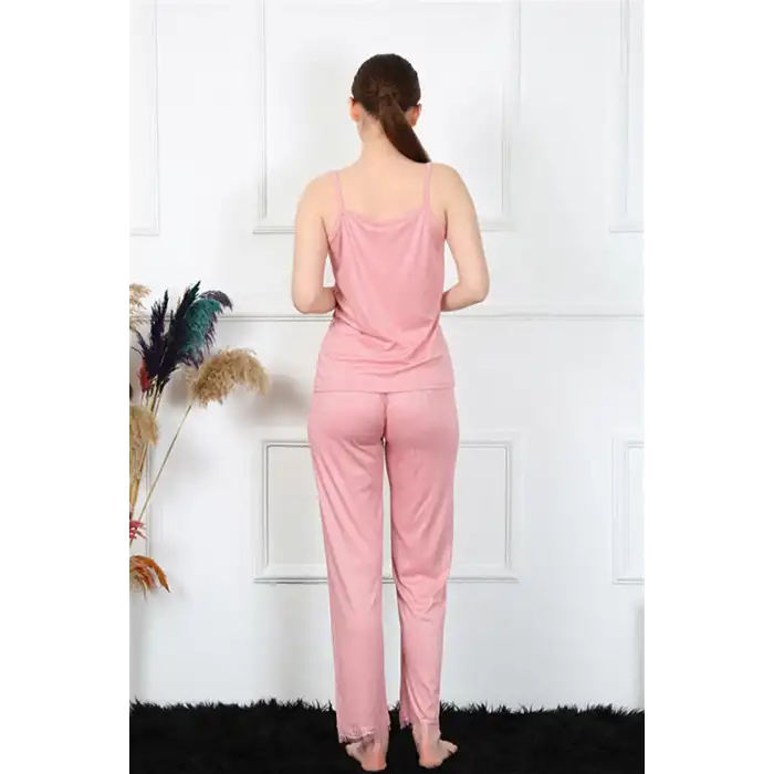 Kadın İp Askılı Somon Pijama Takım
