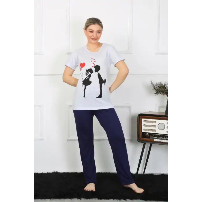 Kadın Kısa Kol Penye Pİjama Takımı