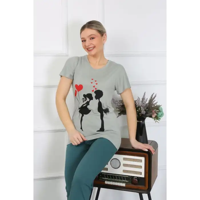 Kadın Kısa Kol Penye Pijama Takımı