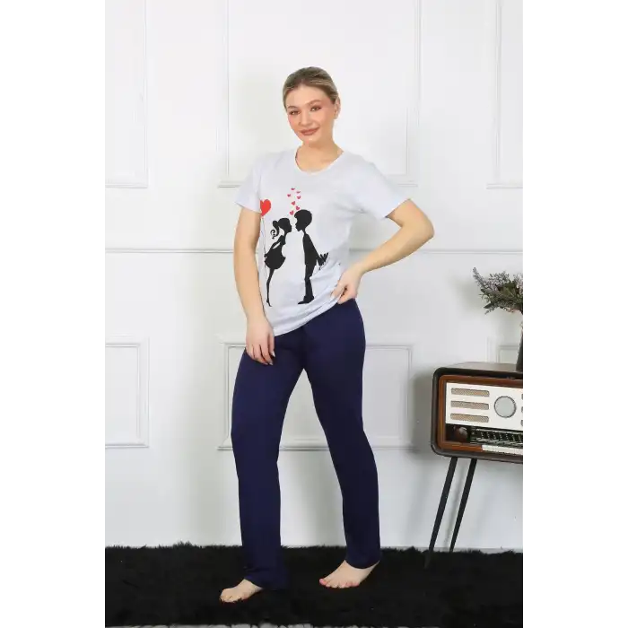 Kadın Kısa Kol Penye Pİjama Takımı