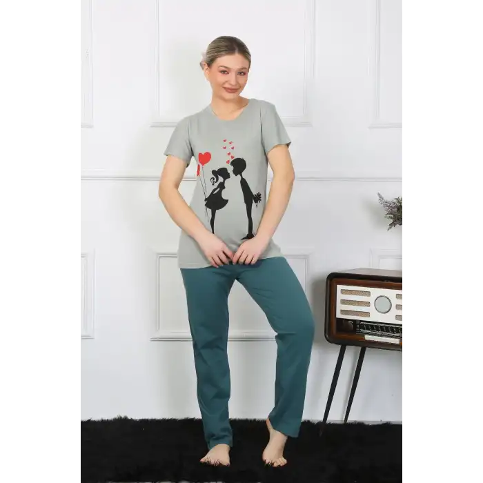 Kadın Kısa Kol Penye Pijama Takımı
