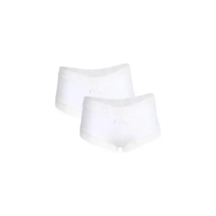 Kadın Pamuklu 2li Boxer Beyaz
