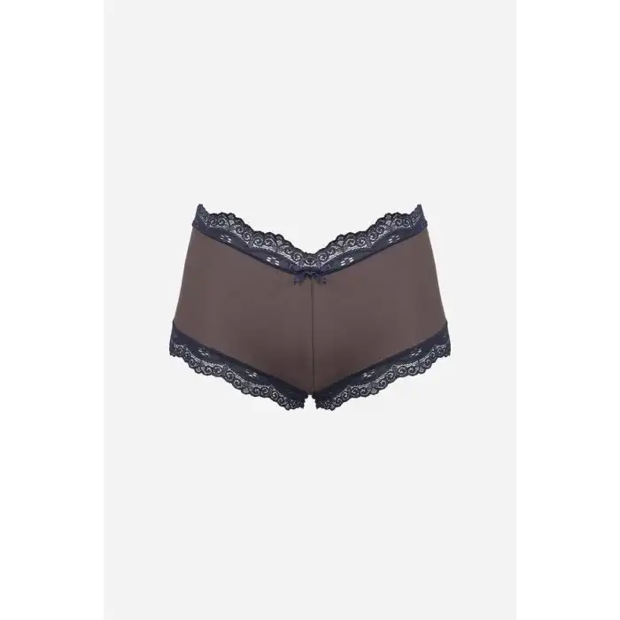 Kadın Pamuklu 2li Boxer Kahve