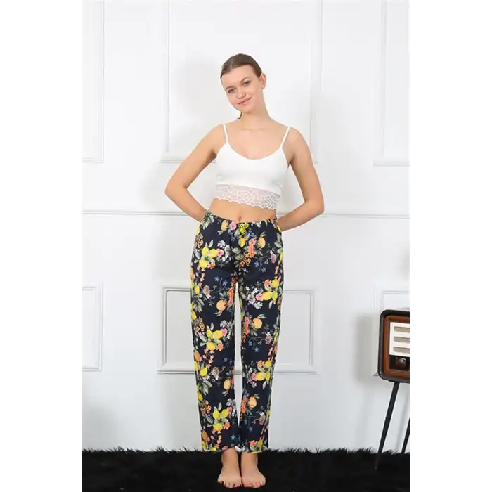 Kadın Pamuklu Alt Pijama Lacivert