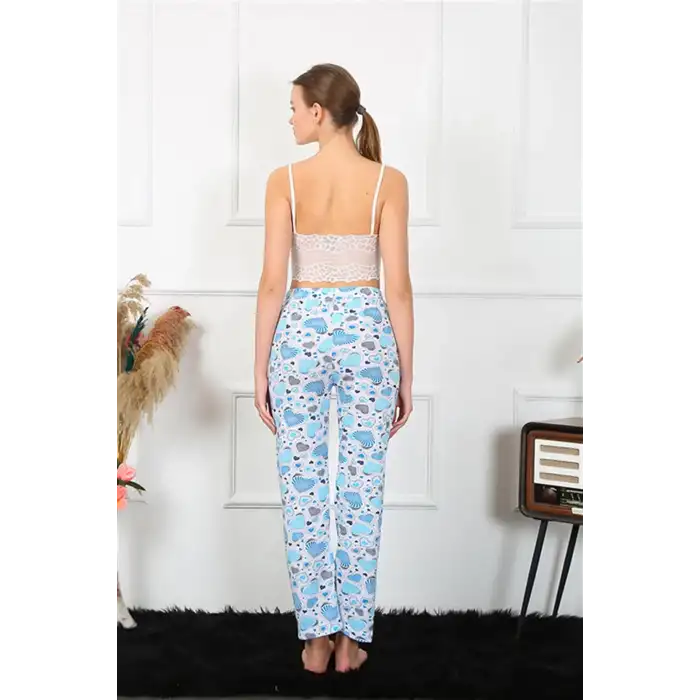 Kadın Pamuklu Alt Pijama Mavi