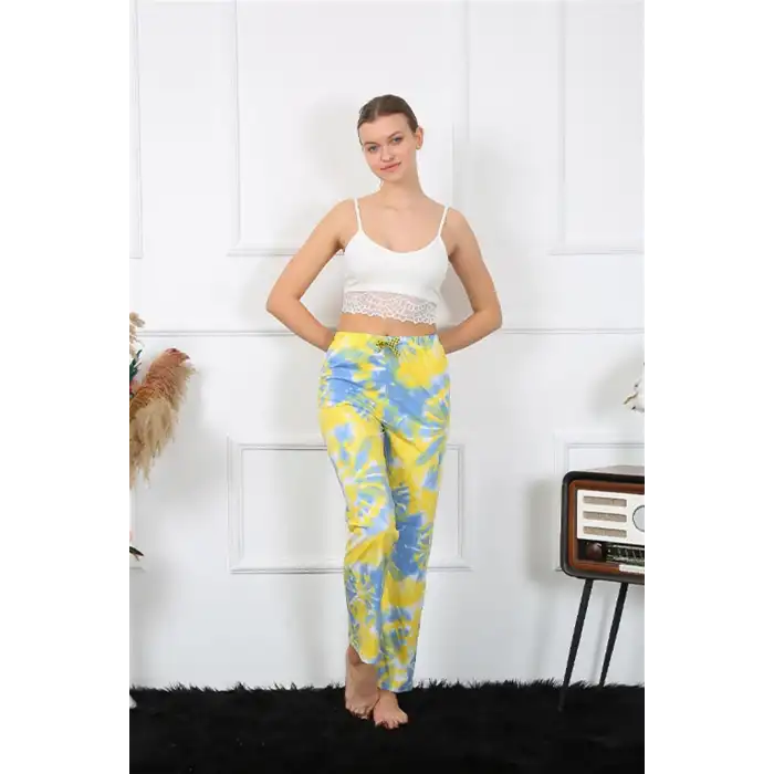 Kadın Pamuklu Alt Pijama Sarı