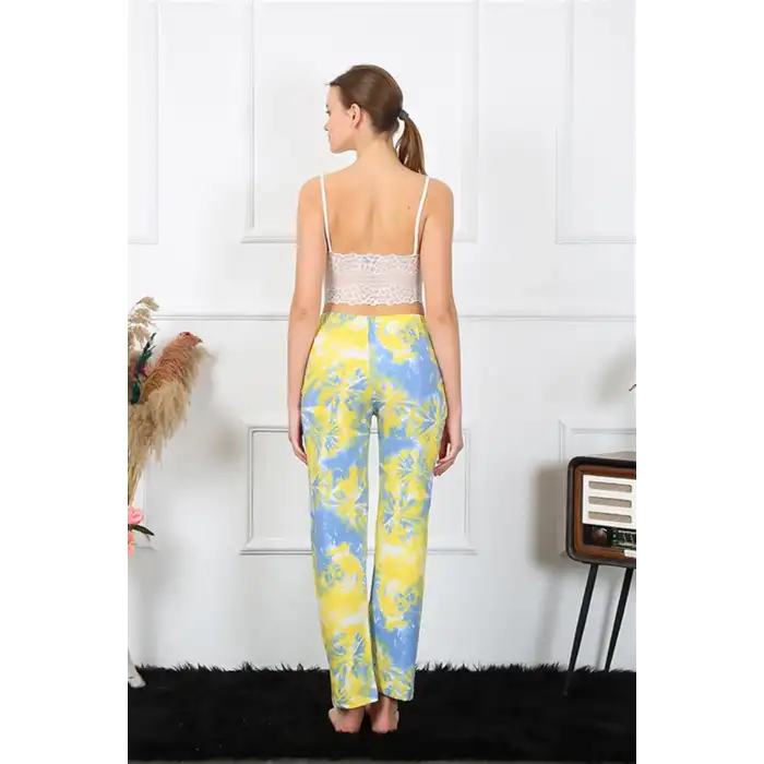 Kadın Pamuklu Alt Pijama Sarı