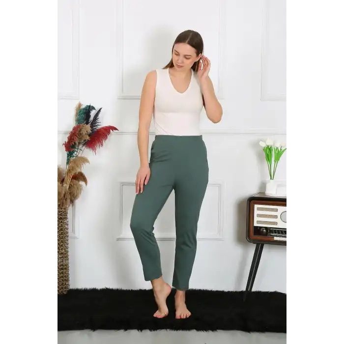 Kadın Pamuklu Haki Tek Alt Pijama