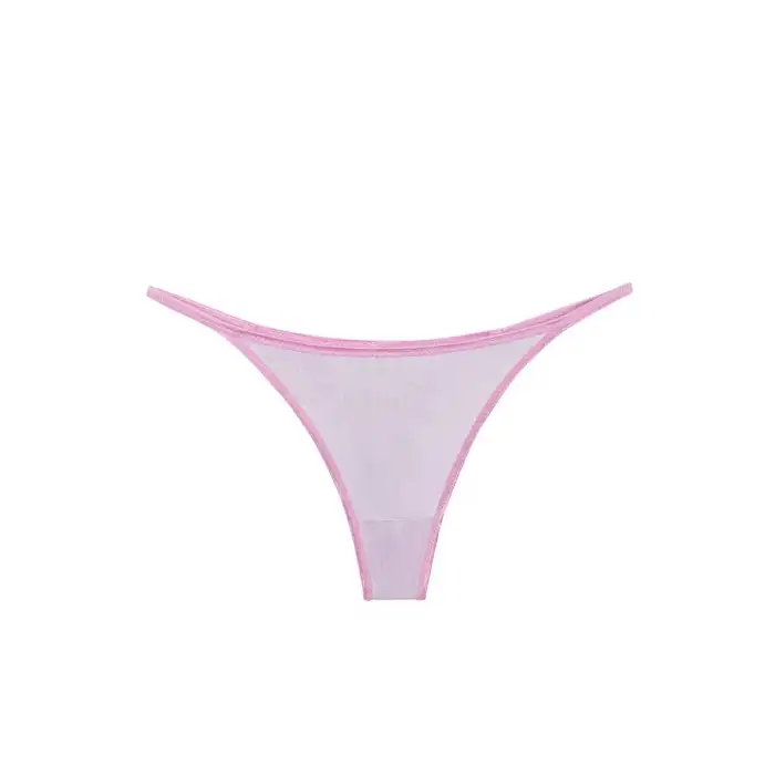 Kadın Pembe Transparan 2li Tanga Slip