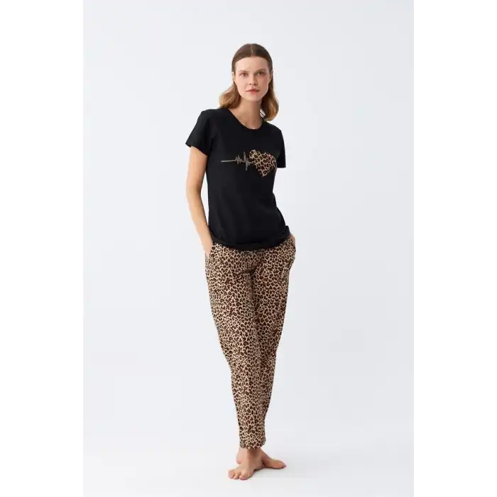 Kadın Penye Kısa Kol Pijama Takım 4128
