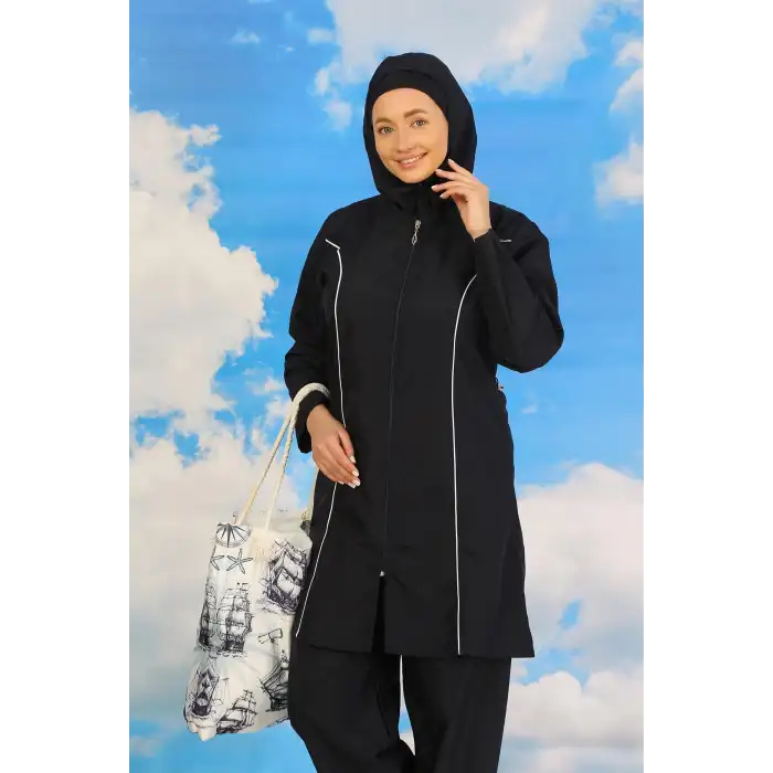 Kadın Tam Tesettür Lacivert Mayo