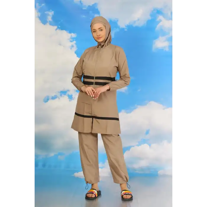 Kadın Tam Tesettür Mayo Bej