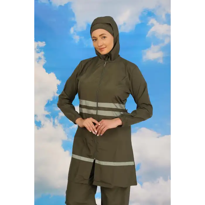 Kadın Tam Tesettür Mayo Haki