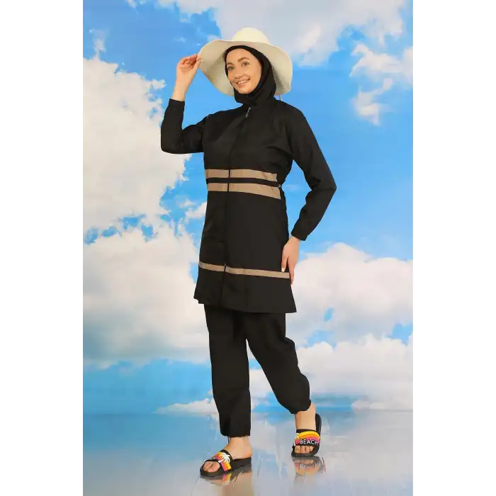 Kadın Tam Tesettür Mayo Siyah