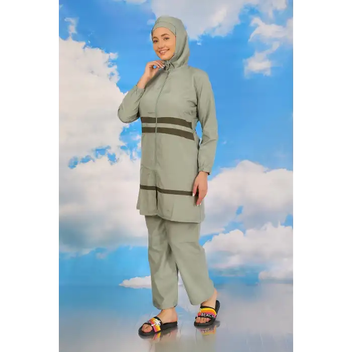 Kadın Tam Tesettür Mayo Su Yeşili