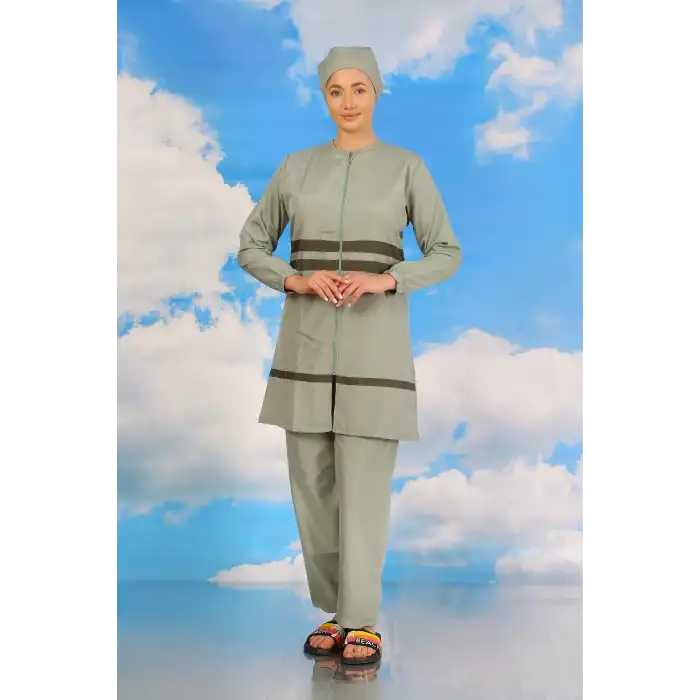 Kadın Tam Tesettür Mayo Su Yeşili