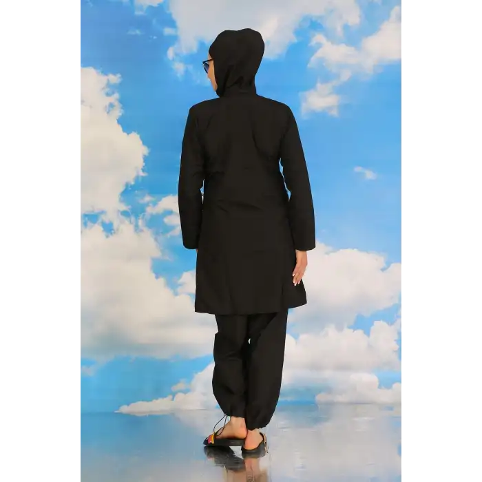Kadın Tam Tesettür Siyah Mayo