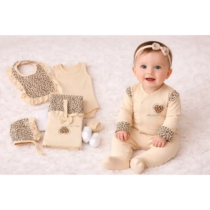 Leopar Desenli 8li Yeni Doğan Seti