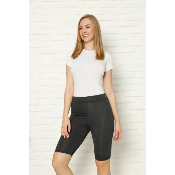 Penye Likralı Diz Üstü Antrasit