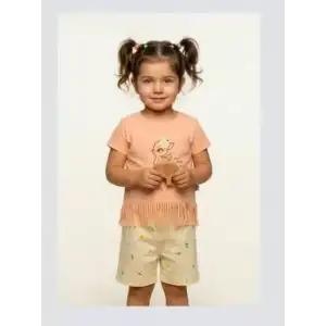 1/3 Yaş Ceylan Baskılı Simli Çocuk Takımı