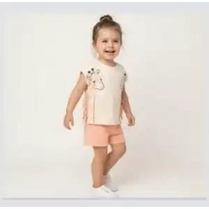 1/3 Yaş Zürafa Baskılı Simli Çocuk Takımı
