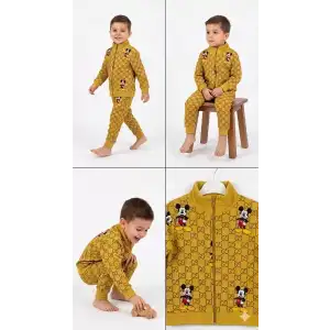2-5 Yaş Boy Fermuar Detaylı 2 Li Çocuk Takımı