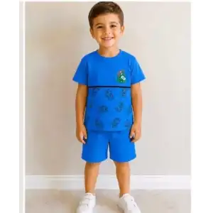 2/5 Yaş Oyuncaklı Kurbağa Baskılı Çocuk Takımı