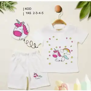 2/5 Yaş Unicorn Baskılı Çocuk Takımı