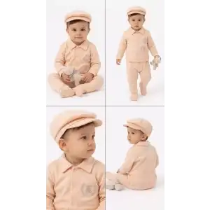 3/12 Ay Pamuk Penye 5 Parça Bebek Takımı