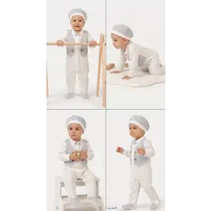 3/12 Ay Şapkalı Sahte Yelekli Bebek Tulumu