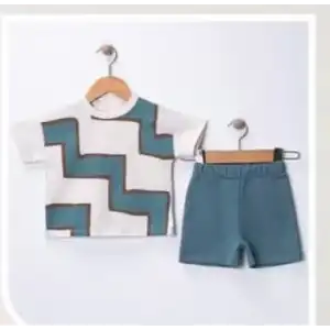 6/18 Ay Geometrik Baskılı Oversize Bebek Takımı