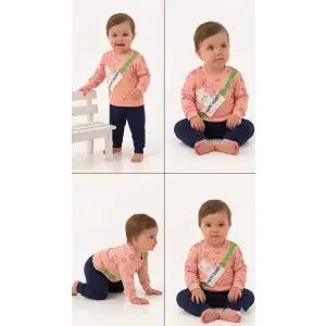 6/24 Ay Baskılı Penye Bebek Takımı