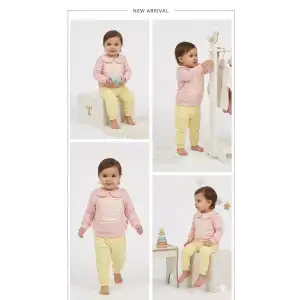 6/24 Ay Bebe Yakalı Penye Bebek Takımı