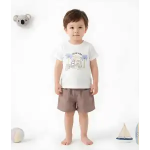 6/24 Ay Gabardin Şort Basic Tişört Bebek Takımı