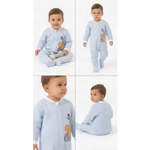 6/48 Ay Kapitoneli Nakışlı Bebek Uyku Tulumu