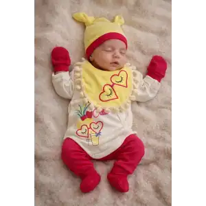 Ananaslı Kalpli 5 Parça Hastane Çıkış Seti